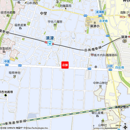 須津支店付近の地図